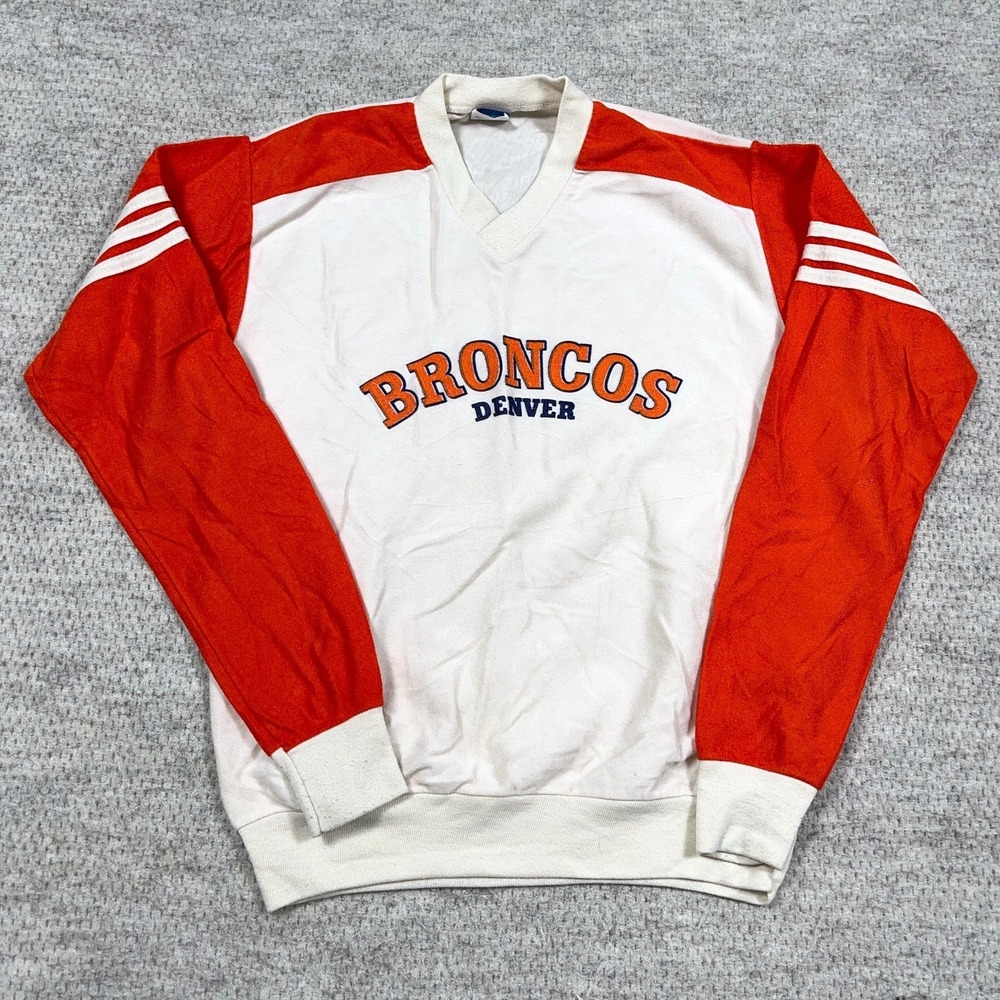 Vintage Denver Broncos Shirt Boys XL V Neck 80s 90s Made In USA NFL‎ Youth